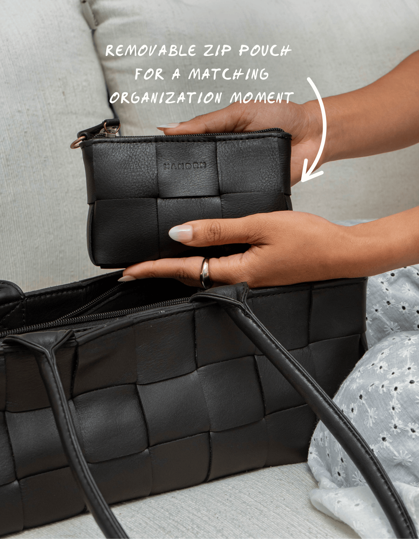 Mandrn Woven Rosalie - Black Purse