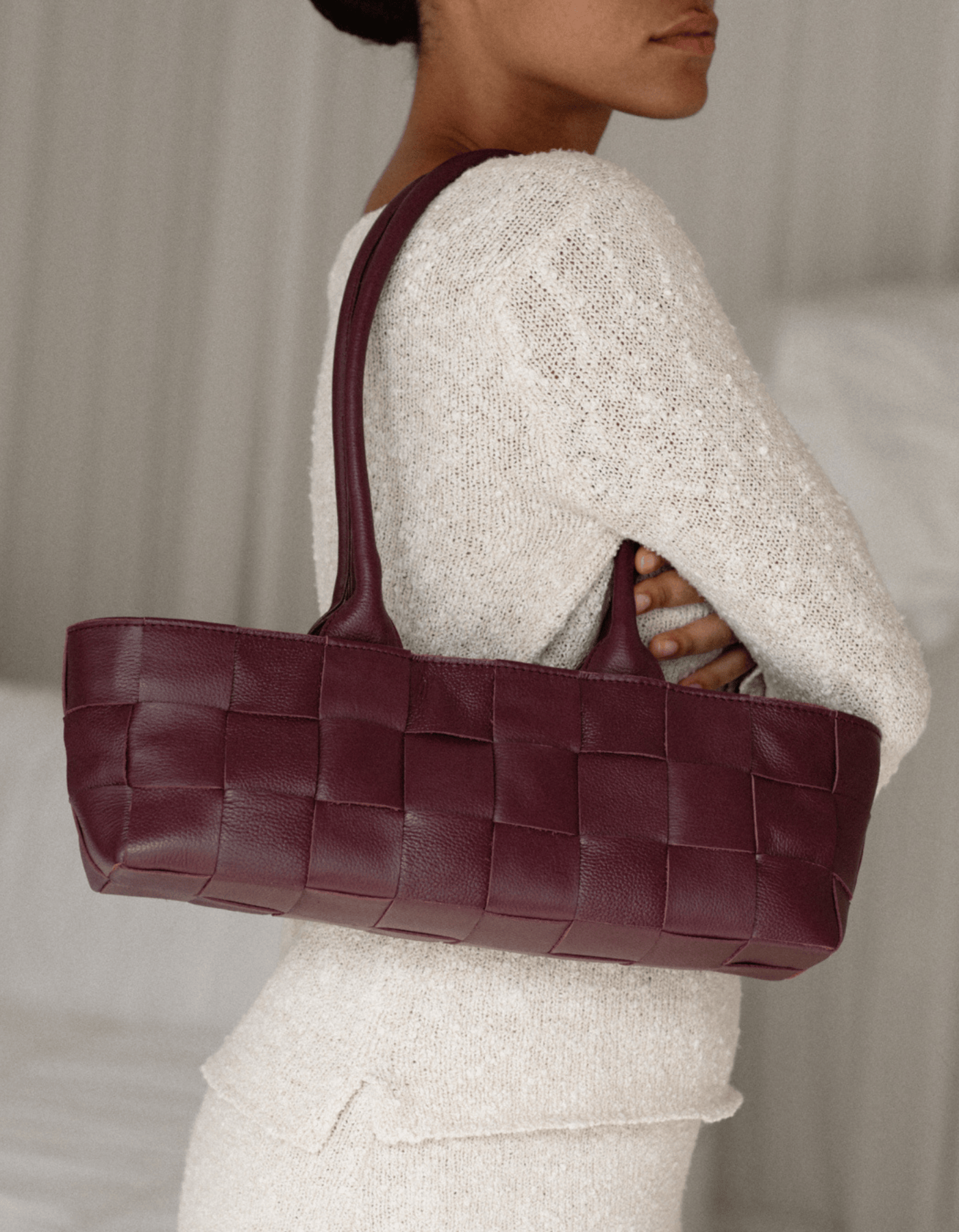 Mandrn Woven Rosalie - Burgundy Purse