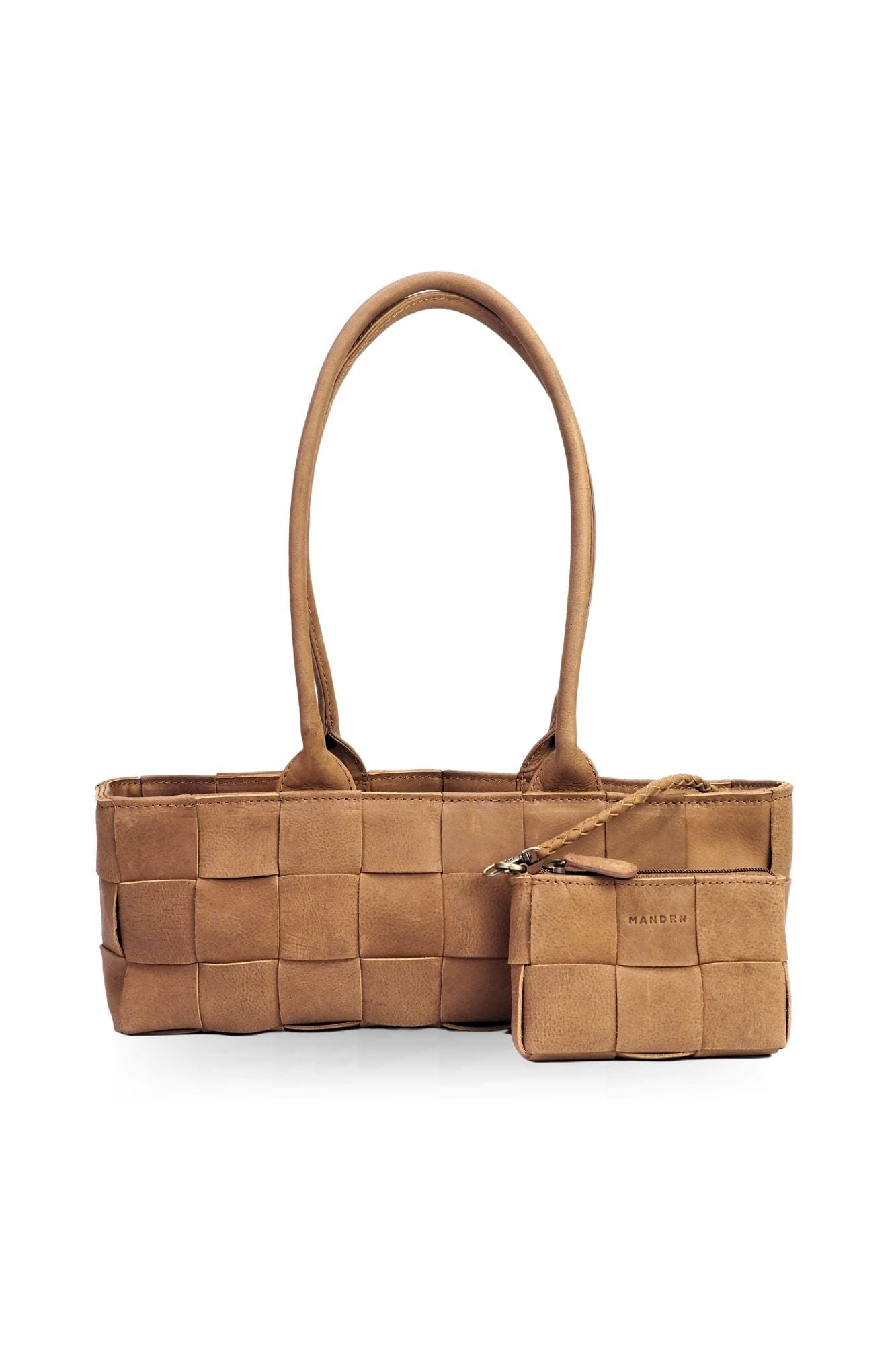 Mandrn Woven Rosalie - Saddle (Light) Purse