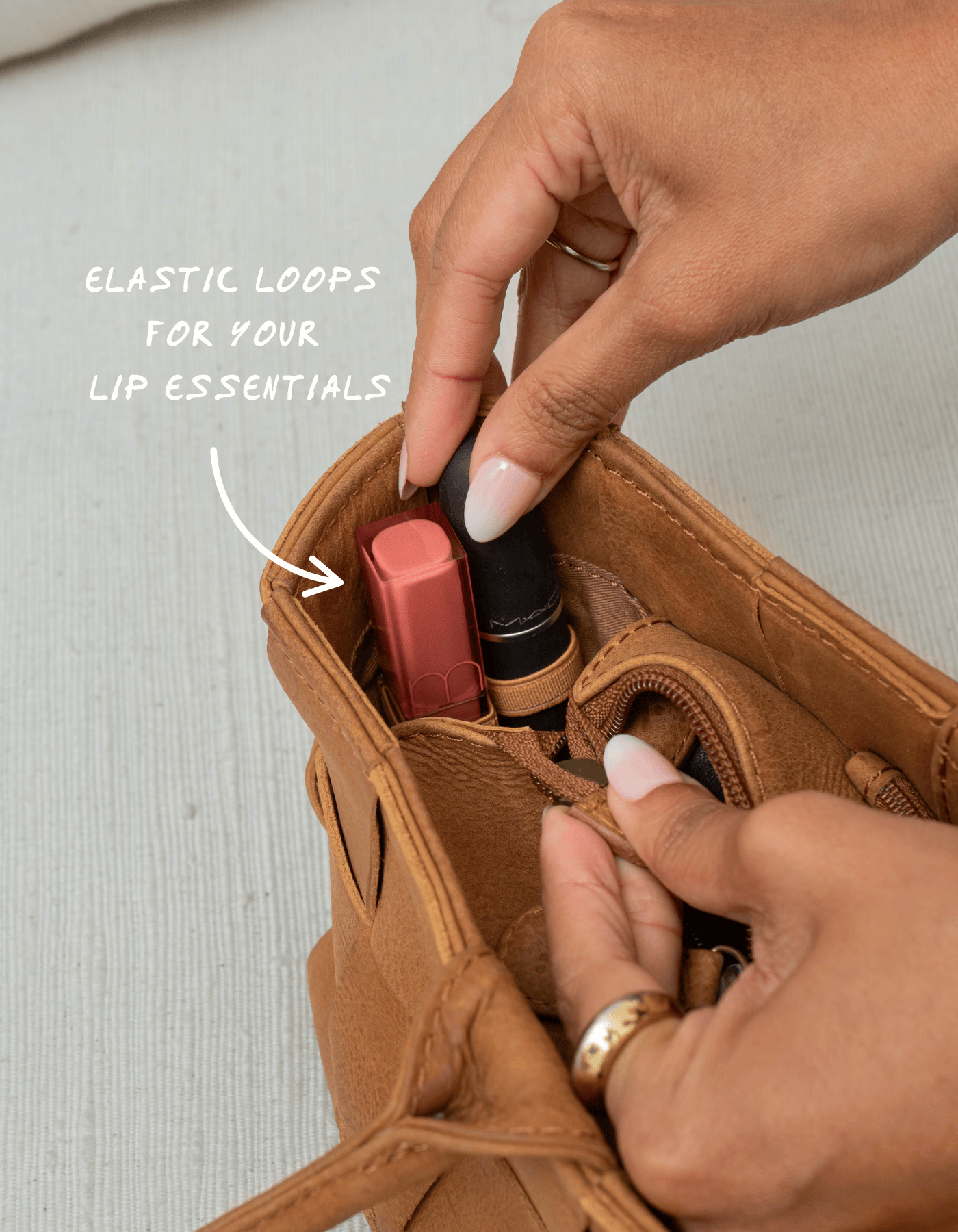 Mandrn Woven Rosalie - Saddle (Light) Purse