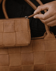 Mandrn Woven Rosalie - Saddle (Light) Purse