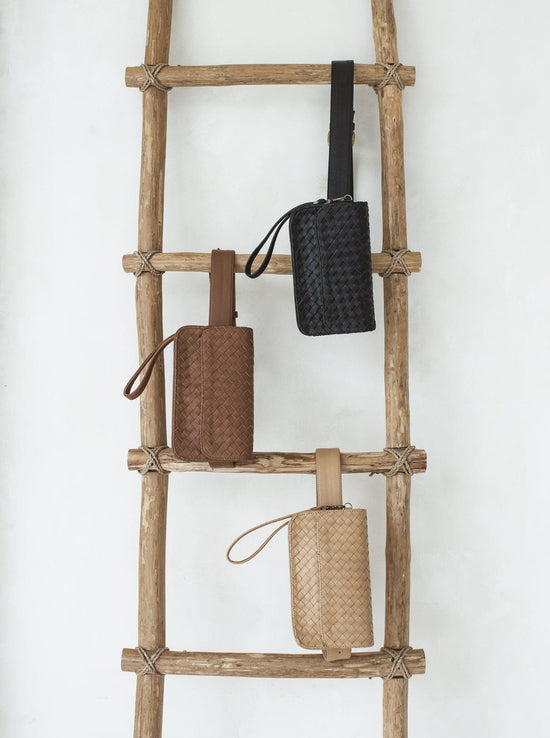MANDRN | The Woven Ziggy- Sand Leather Belt Bag