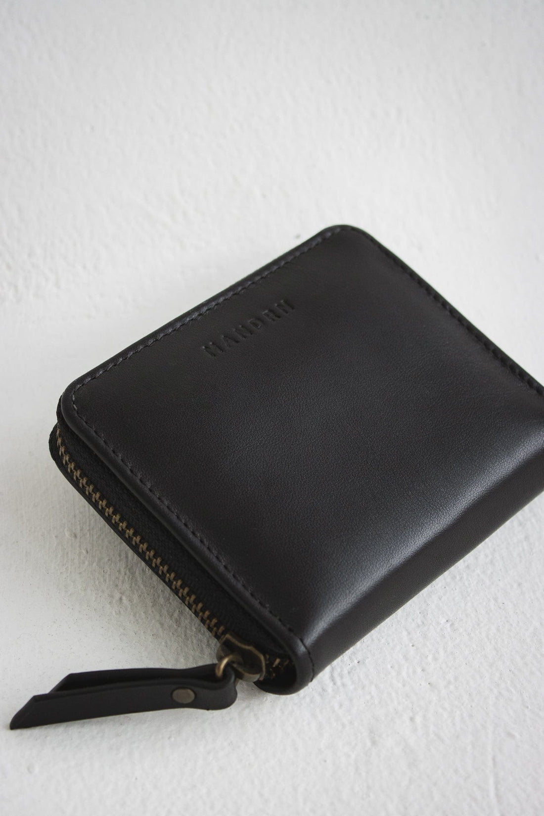 MANDRN | The Quin - Black Zipped Leather Wallet